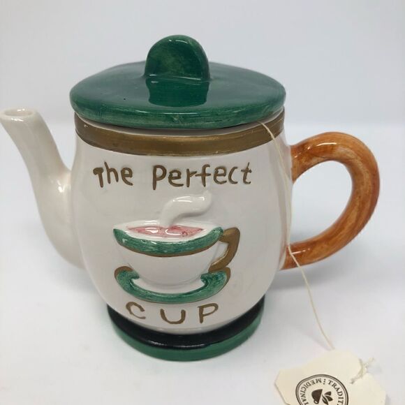 Vintage 1 cup English Tea Bag Tea Pot with Lid - Picture 2 of 6